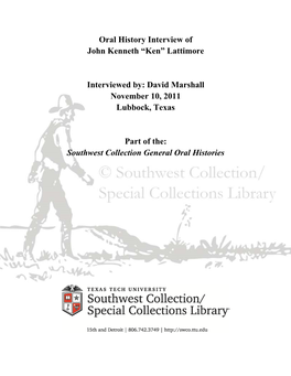 Texas Tech University's Southwest Collection/Special Collections