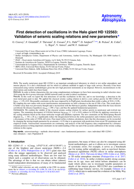 First Detection of Oscillations in the Halo Giant HD 122563: Validation of Seismic Scaling Relations and New Parameters? O