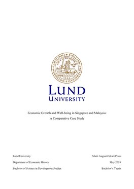 Economic Growth and Well-Being in Singapore and Malaysia: a Comparative Case Study
