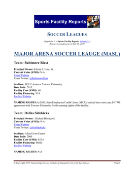 Major Arena Soccer Leauge (Masl)