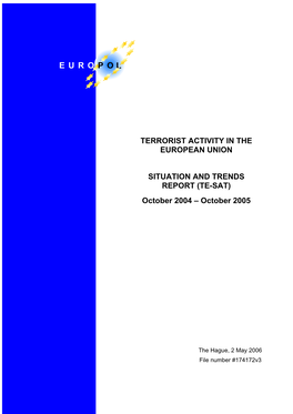 Terrorist Activity in the European Union Situation