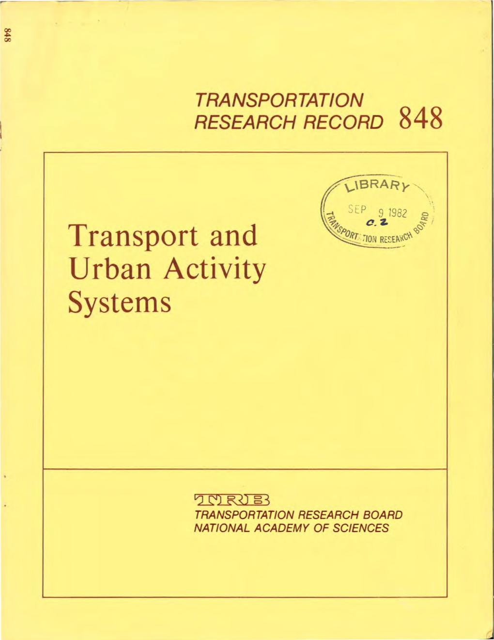 Transport and Urban Activity Systems