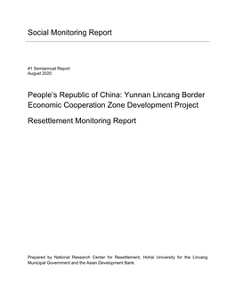 Social Monitoring Report People's Republic of China: Yunnan