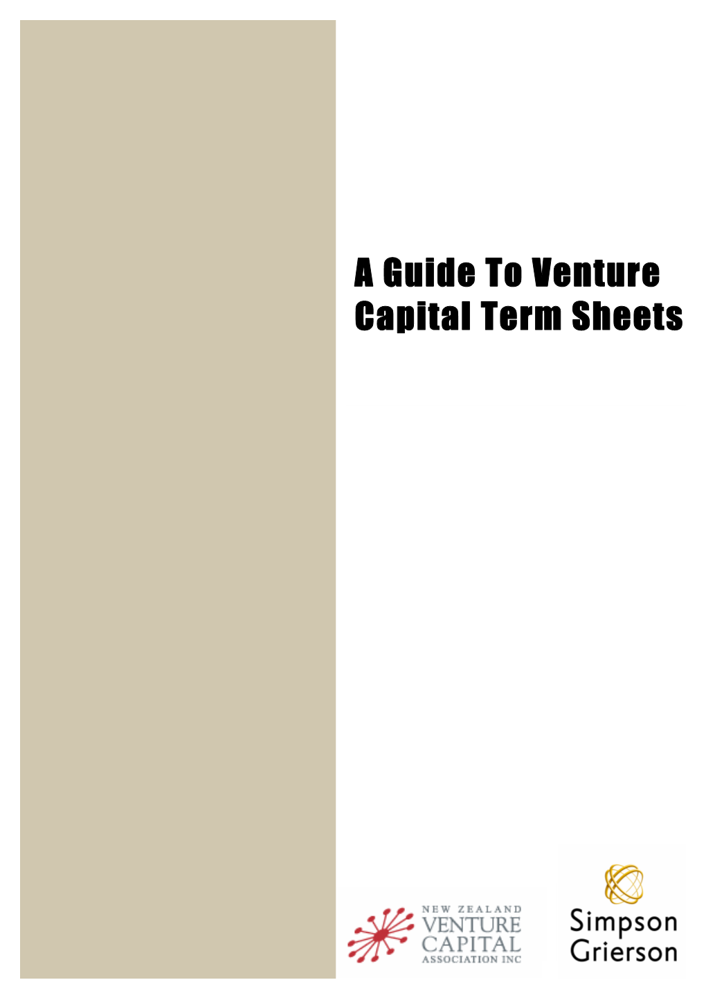 A Guide to Venture Capital Term Sheets Index