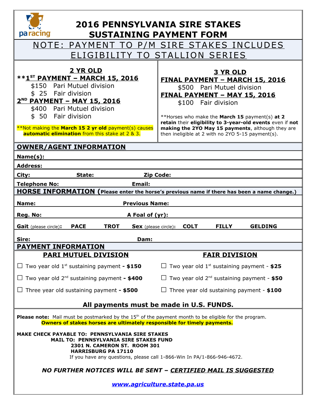 Breeders Fund Registration Form