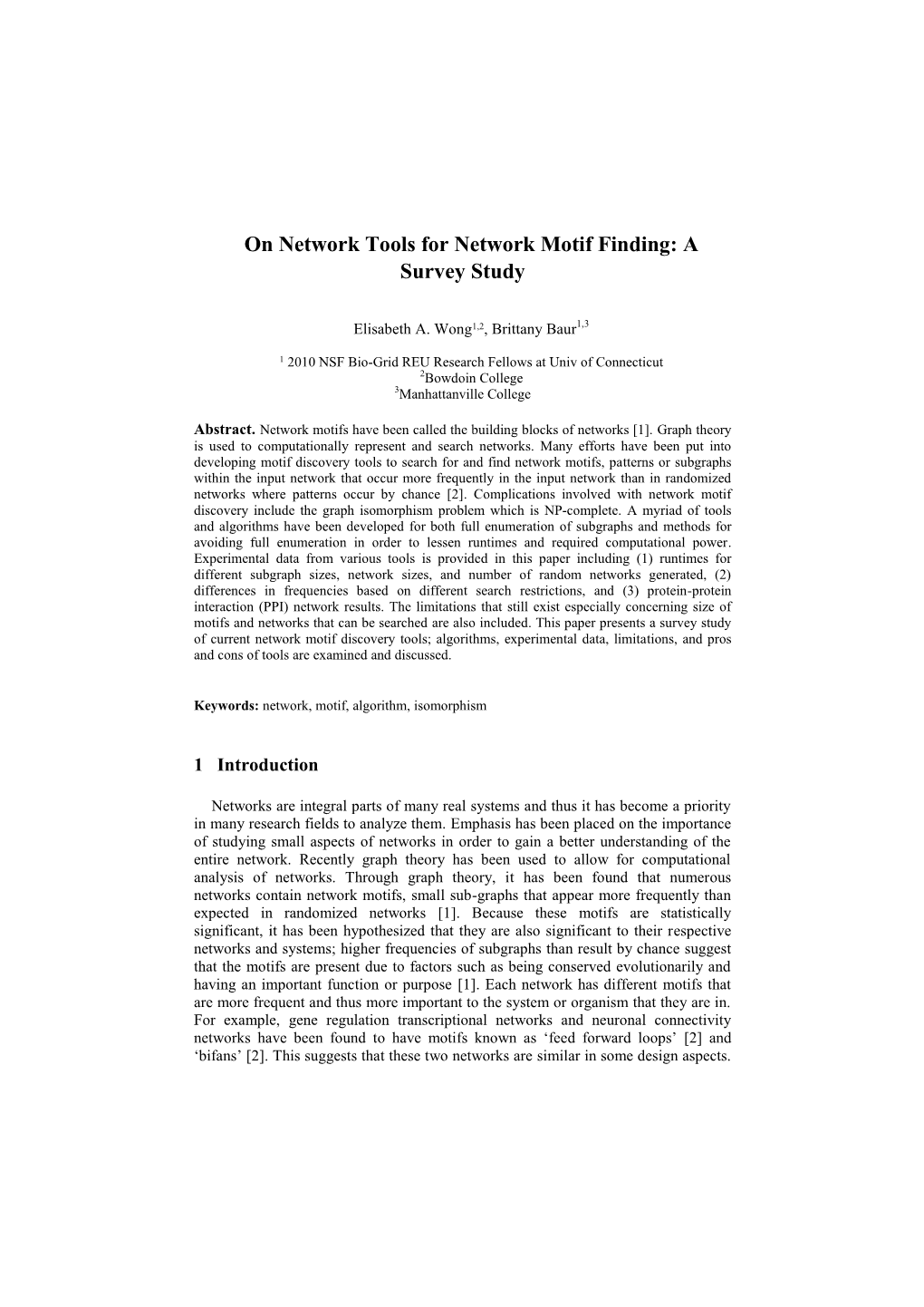 Network Motif Survey