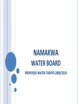 Namakwa Water Board Presentations