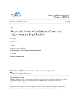 Recent and Future Warm Extreme Events and High-Mountain Slope Stability C