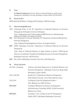 02. Research Area: HRM, Industrial Relations, Training and Development, HR Outsourcing