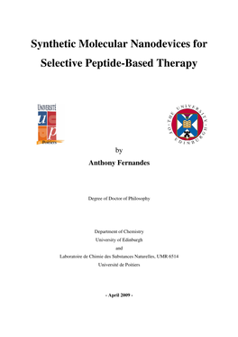 Synthetic Molecular Nanodevices for Selective Peptide-Based Therapy