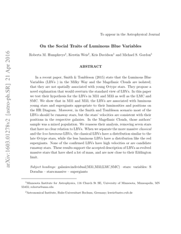 On the Social Traits of Luminous Blue Variables