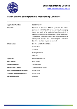 20 01260 ADP Station Road Quainton Final Report , Item 6. PDF 850 KB