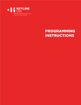 Programming Instructions