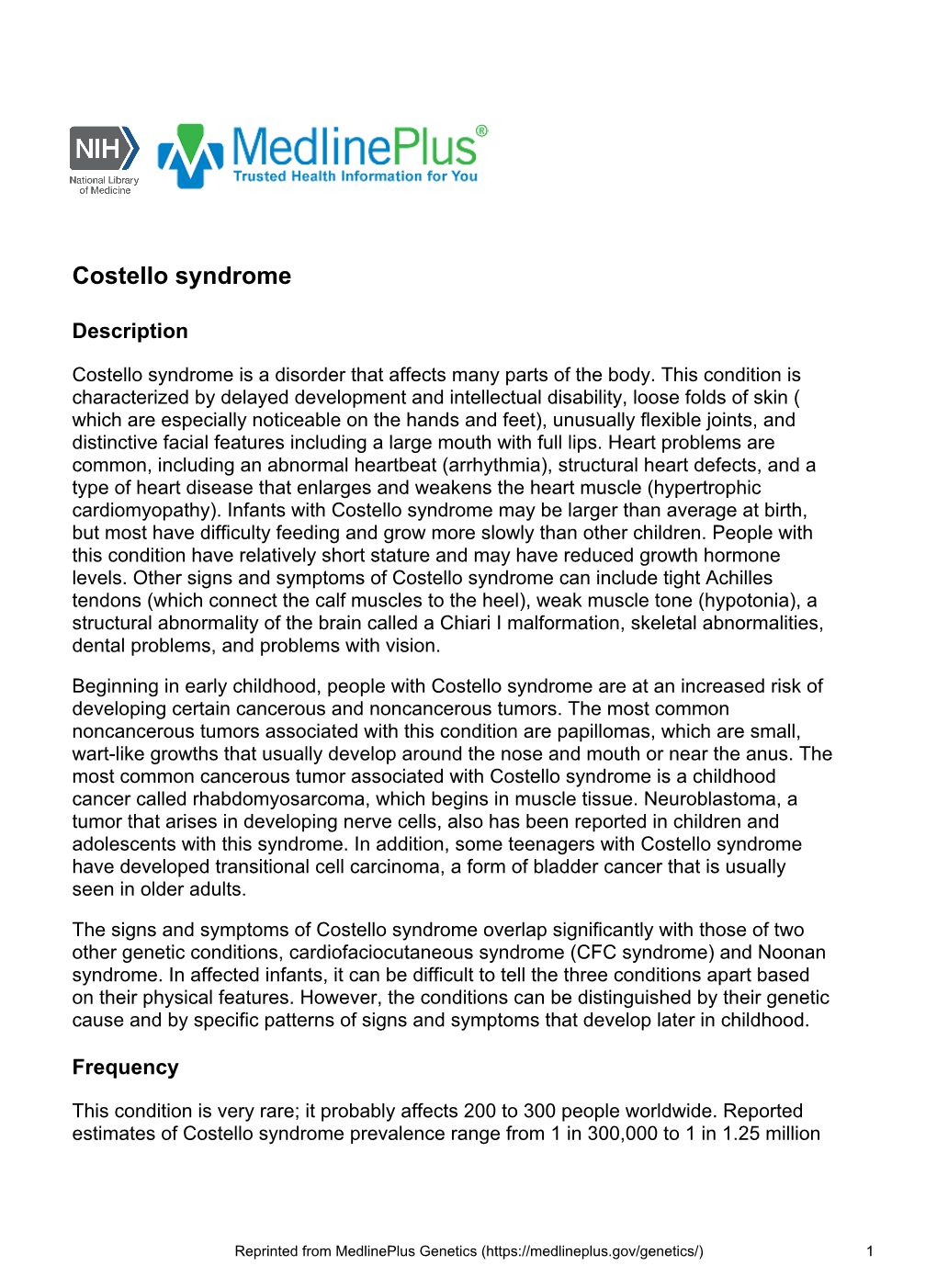 Costello Syndrome