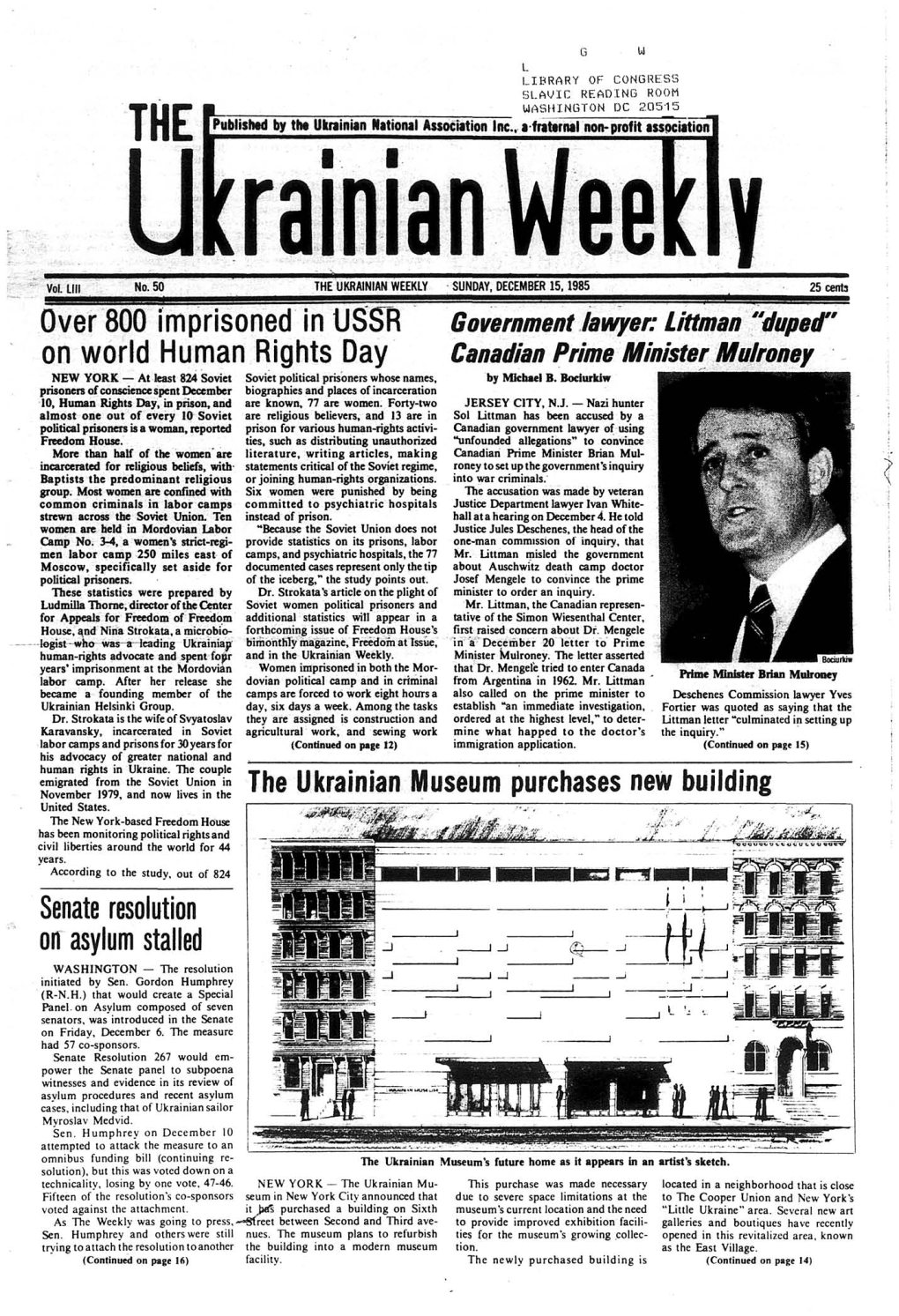 The Ukrainian Weekly 1985, No.50
