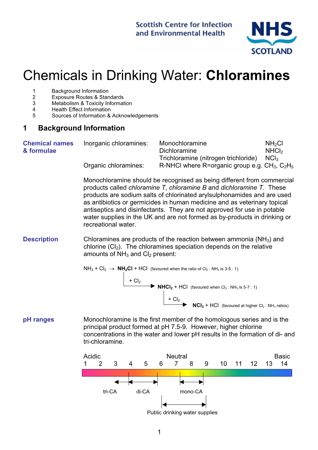 Chemicals in Drinking Water: Chloramines