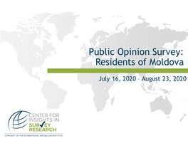 Public Opinion Survey: Residents of Moldova