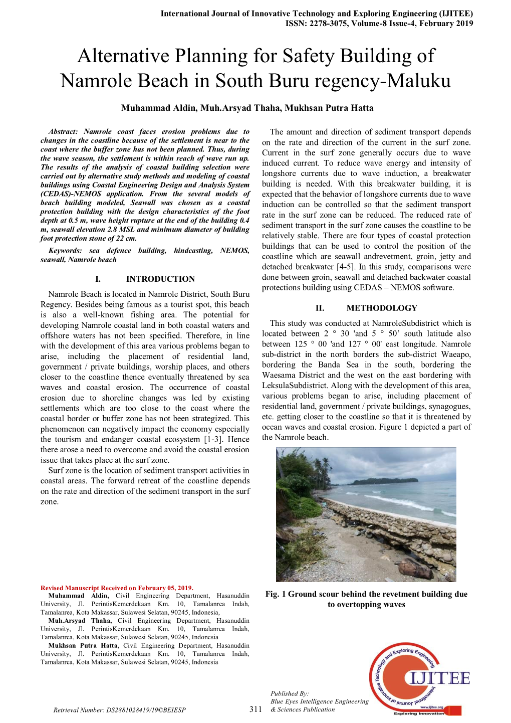 Alternative Planning for Safety Building of Namrole Beach in South Buru Regency-Maluku