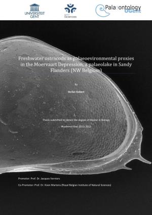 Freshwater Ostracods As Palaeoevironmental Proxies in the Moervaart Depression, a Palaeolake in Sandy Flanders (NW Belgium)