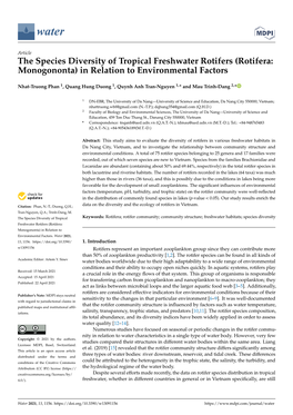 Rotifera: Monogononta) in Relation to Environmental Factors