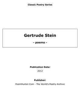 Gertrude Stein