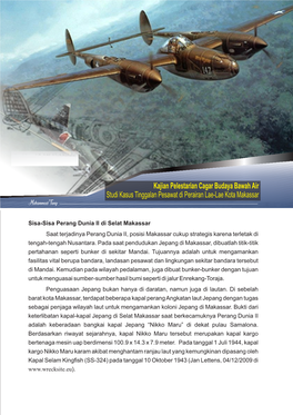 Kajian Pelestarian Cagar Budaya Bawah Air Studi Kasus Tinggalan Pesawat Di Perairan Lae-Lae Kota Makassar Muhammad Tang