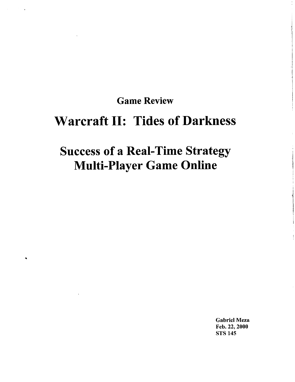 Warcraft 11: Tides of Darkness