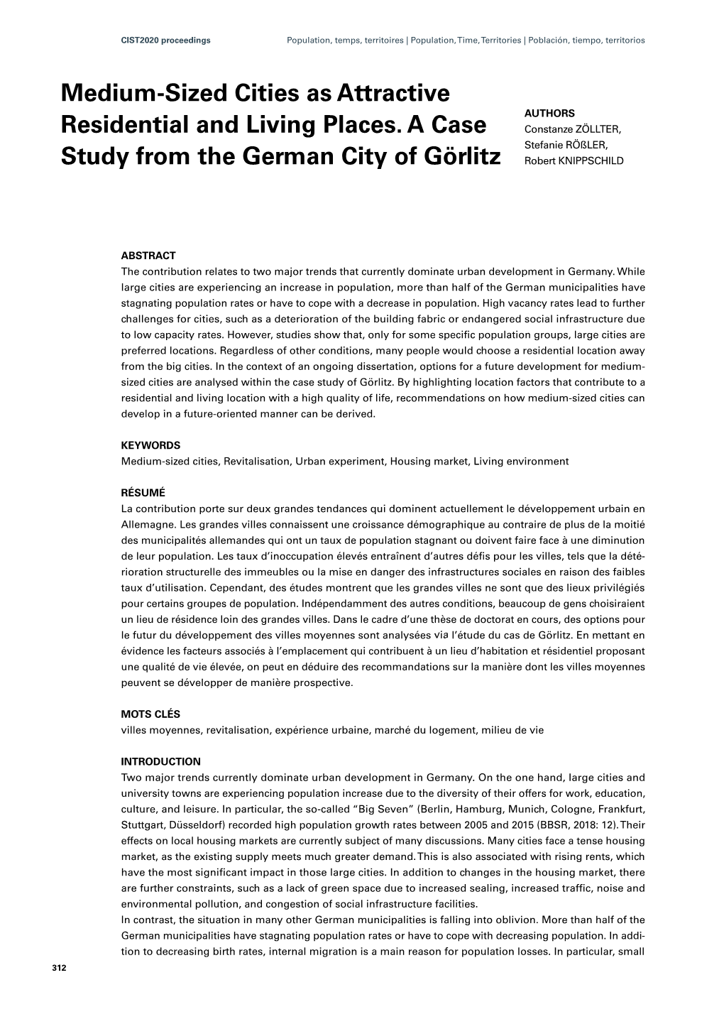 Medium-Sized Cities As Attractive Residential and Living Places. A