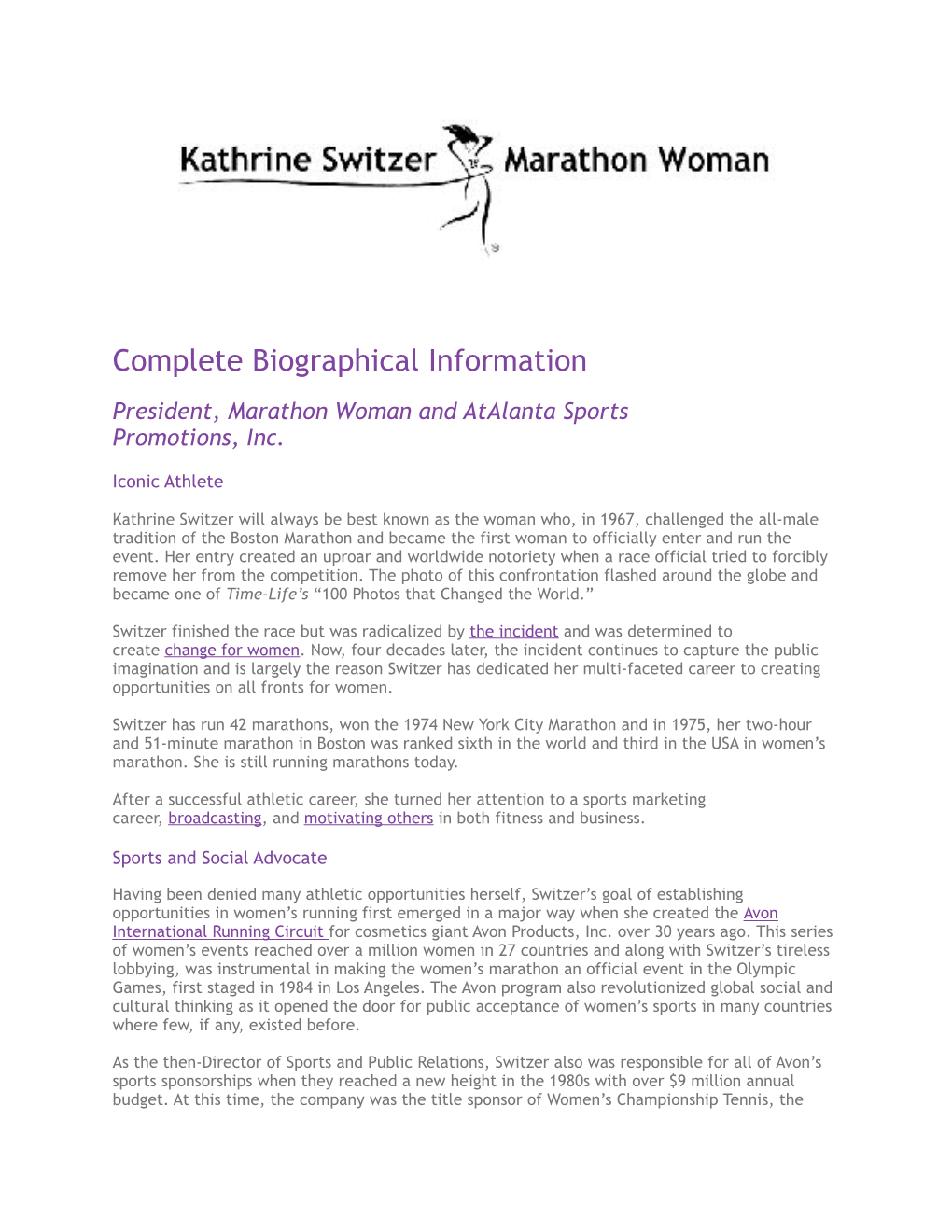 Kathrine Switzer Long