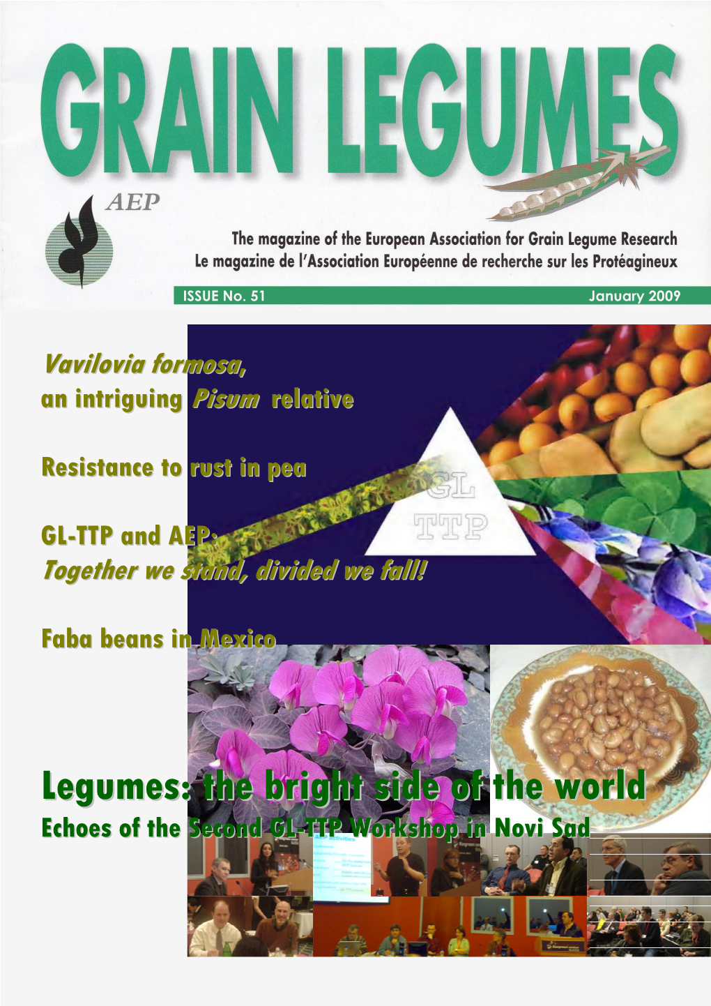 Legumes: the Bright Side of the World (Echoes of the Second GL-TTP Workshop) Team Composed by Noel Ellis, Tom 13 ������������ Warkentin and Kevin Pcphee
