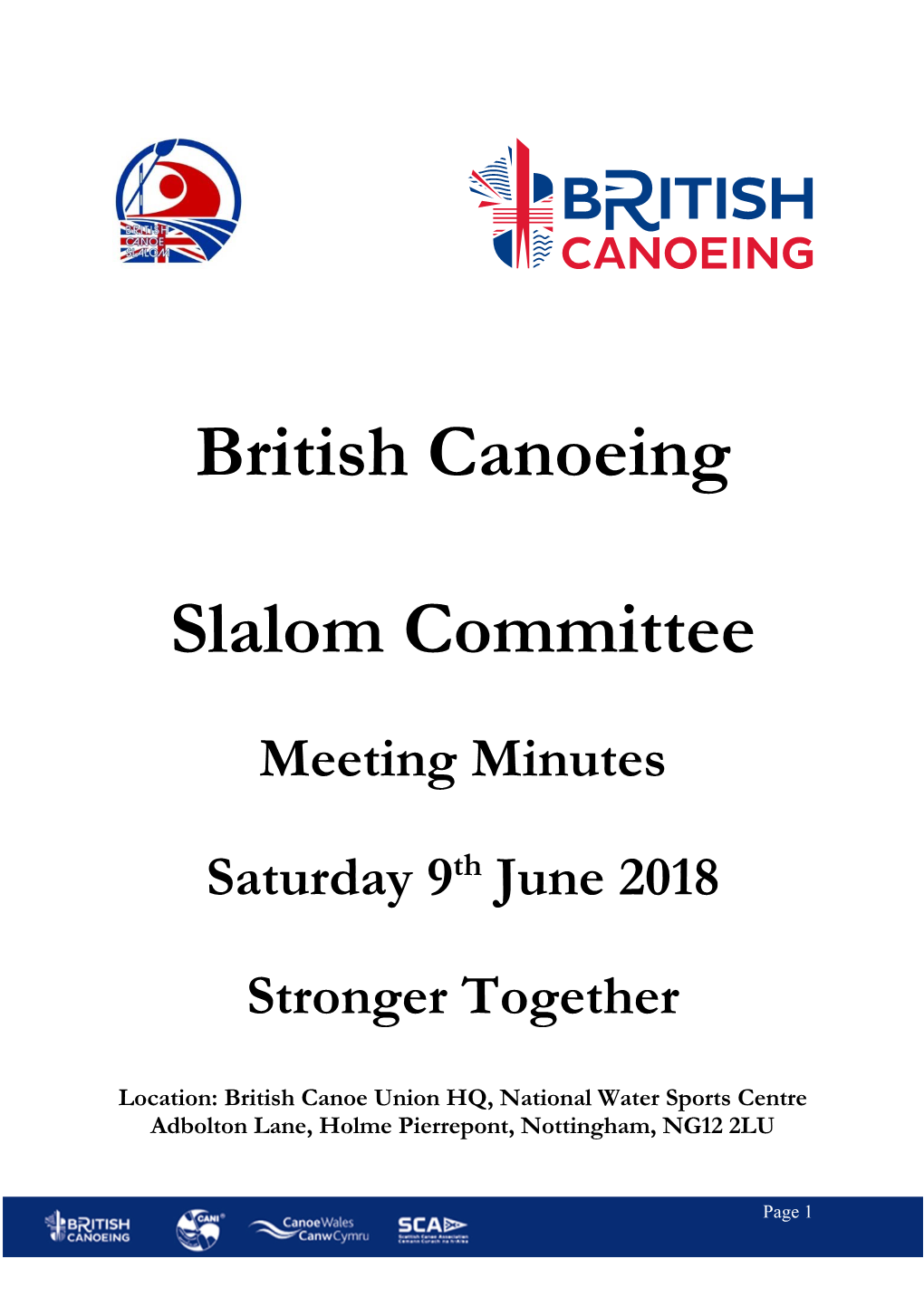 British Canoeing Slalom Committee