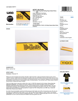 Merchandise ARTIST: Wiz Khalifa
