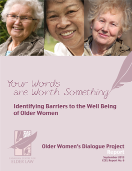 Your Words Are Worth Something Identifying Barriers to the Well Being of Older Women