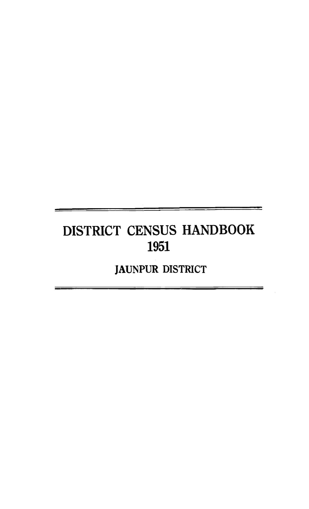 District Census Handbook, 29-Jaunpur, Uttar Pradesh