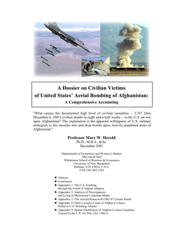 Civilian Victims of United States' Aerial Bombing of Afghanistan