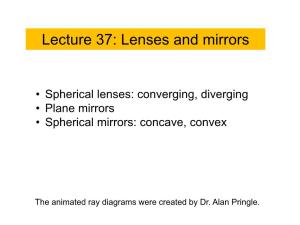 Lecture 37: Lenses and Mirrors
