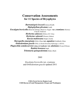 Bryophytes Conservation Assessment