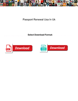 Passport Renewal Usa in Uk