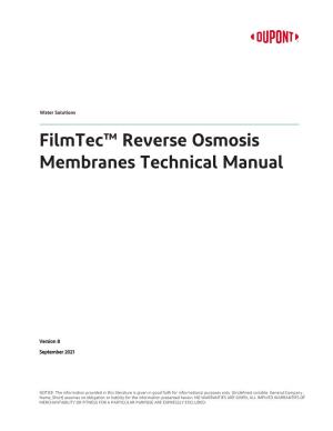 Filmtec™ Reverse Osmosis Membranes Technical Manual