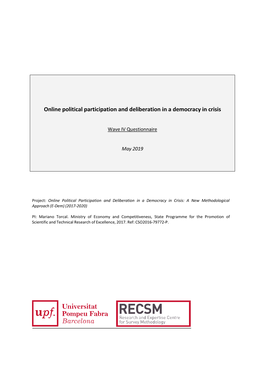 Online Political Participation and Deliberation in a Democracy in Crisis