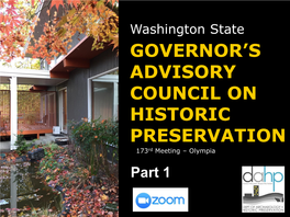 Governor's Advisory Council on Historic Preservation