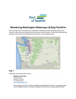 Wandering Washington Waterways (8-Day) Fly-Drive