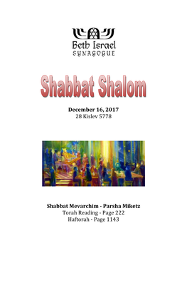 Parsha Miketz Torah Reading - Page 222 Haftorah - Page 1143