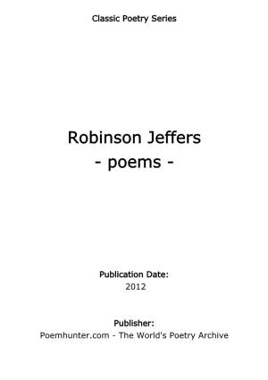 Robinson Jeffers - Poems