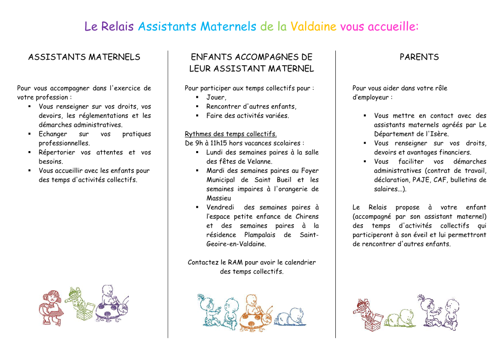 Le Relais Assistants Materne Is Assistants Maternels De La Valdaine
