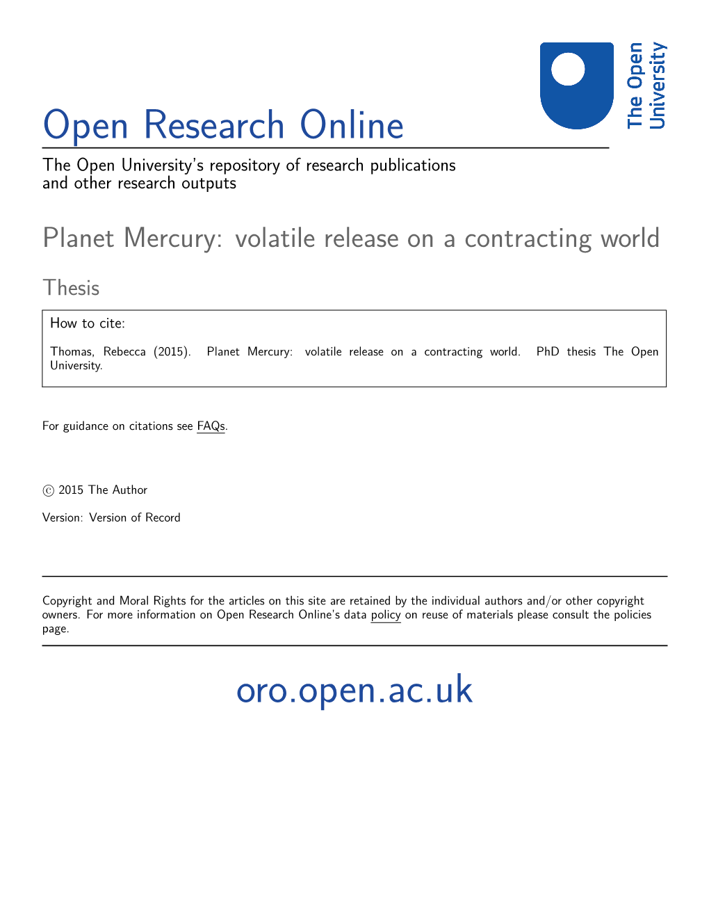 Open Research Online Oro.Open.Ac.Uk