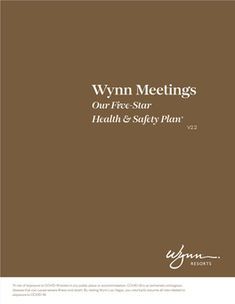 Wynn Five Star Health Health and Safety Plan for Meetings