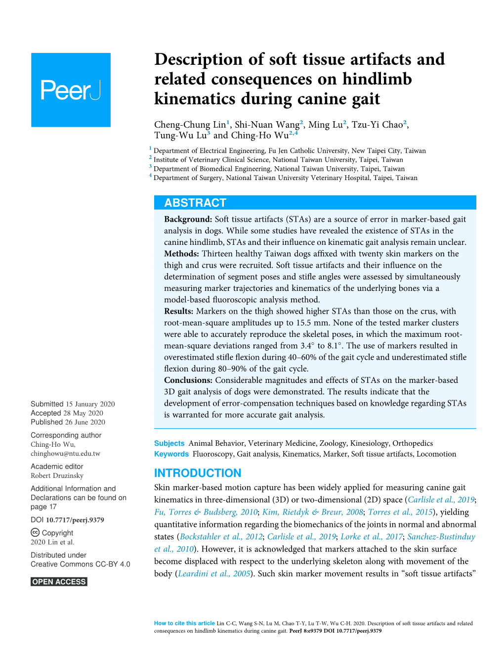 Description of Soft Tissue Artifacts and Related Consequences on Hindlimb Kinematics During Canine Gait