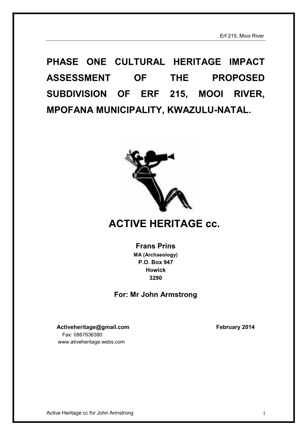 Assessment of the Proposed Subdivision of Erf 215, Mooi River, Mpofana Municipality, Kwazulu-Natal