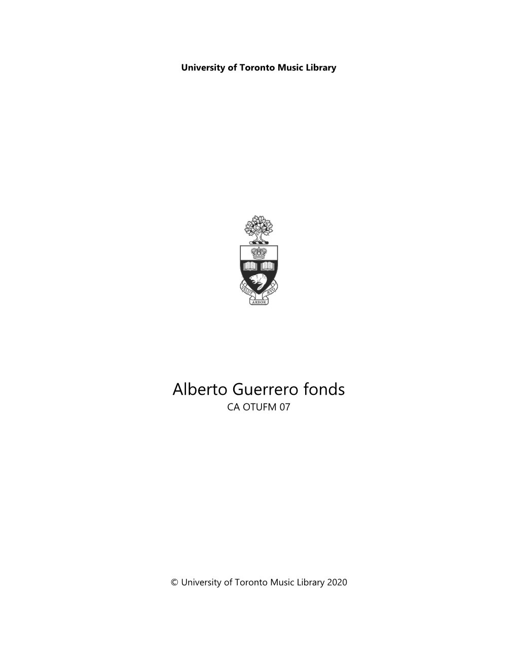 Alberto Guerrero Fonds: Finding